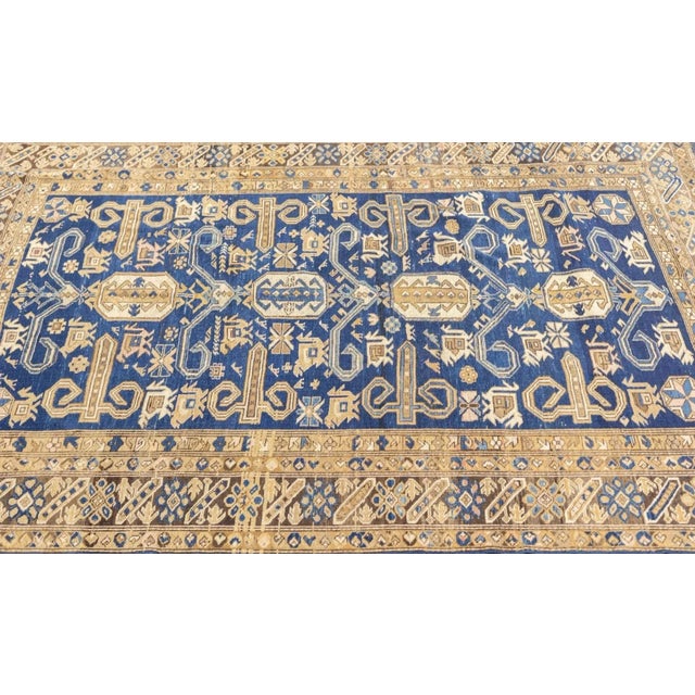 Blue Antique Perpedil Rug 4'8'' x 6'6'' For Sale - Image 8 of 12