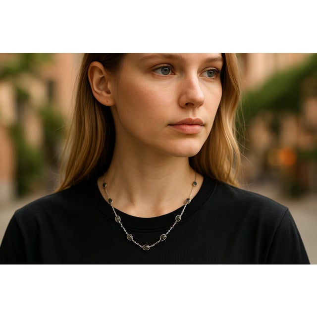 2010s Ippolita Vintage 18k Yellow Gold Brown Topaz Station Necklace For Sale - Image 5 of 5