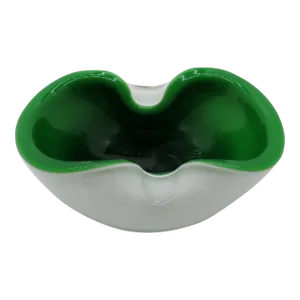 Barbini Green & White Bowl