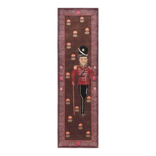 Rug & Kilim’s Modern Classics "Sipahi" Pictorial Runner Rug in Mahogany and Red For Sale