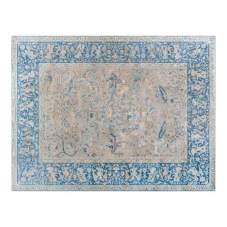 Authentic Indian Animal Botanic Handmade Wool Rug For Sale