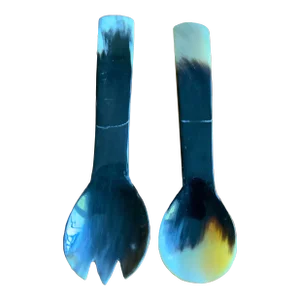 Vintage Horn Salad ServerIng Set- a Pair