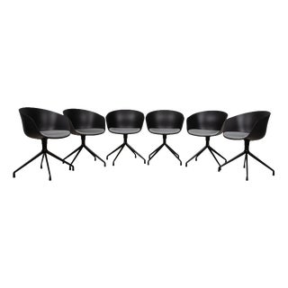AAC20 Chairs in Grey and Black Plastic from Hay, Set of 6 For Sale