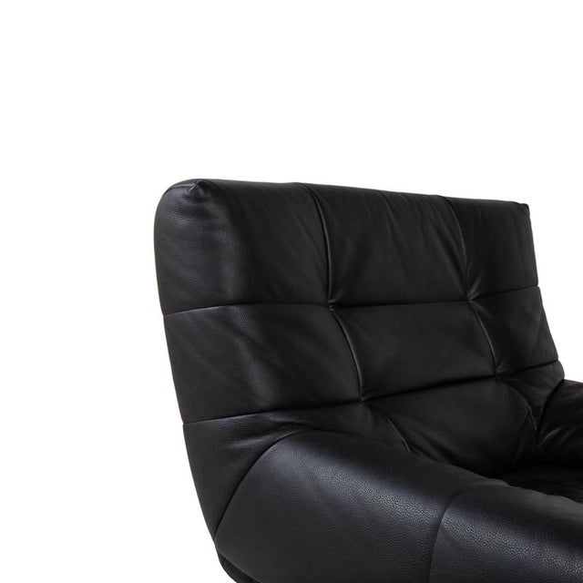 Black Set of BMP 418 Lounge Chair and Ottoman in Black Leather from Rolf Benz, Set of 2 For Sale - Image 8 of 18