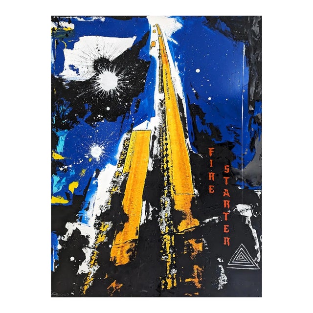 Contemporary Abstract Acrylic on Canvas Painting “Fire Starter (020)" by Jason Engelund For Sale