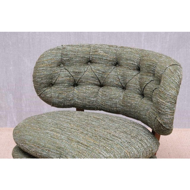 Vintage Lounge Chair in Green Pierre Frey Tweed and Beech by Otto Schulz, Sweden, 1940s For Sale - Image 16 of 17