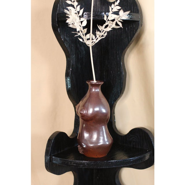 1970s 1970s Brown Pottery Nude Bust Vase For Sale - Image 5 of 9