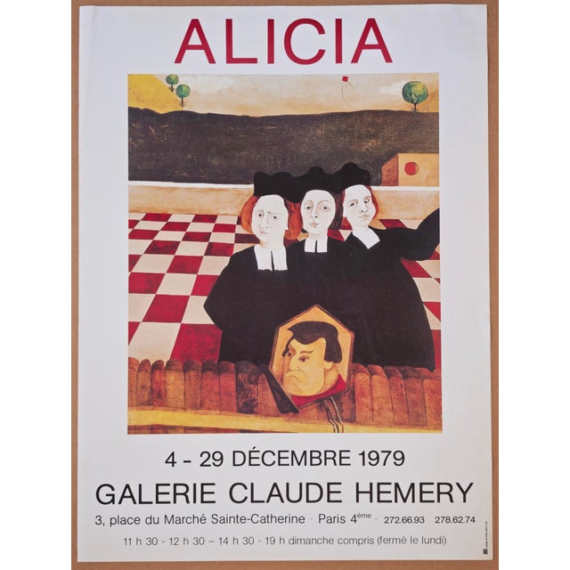 Alicia Surrealist Composition Original poster for Galerie Claude Hemery 1979 69x49 cm Very Good Condition (see image) ___...