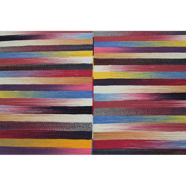 2010s Handwoven Stripe Pattern Scandinavian Style Persian Kilim Rug 5'3" X 6'9" For Sale - Image 5 of 11