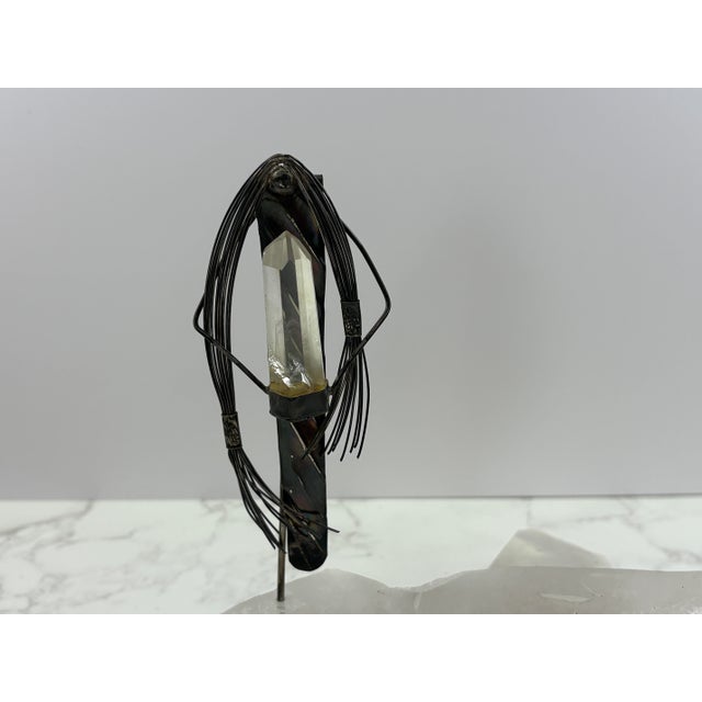 Mid 20th Century Jeff Storey Native American Sterling Silver Brooch Sculpture with Quartz Point For Sale - Image 12 of 12