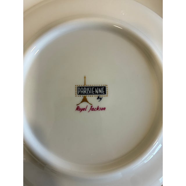 Black Mid 20th Century Royal Jackson Parisienne Black Floral Dinnerware Set, Service for 2 - 10 pcs For Sale - Image 8 of 8