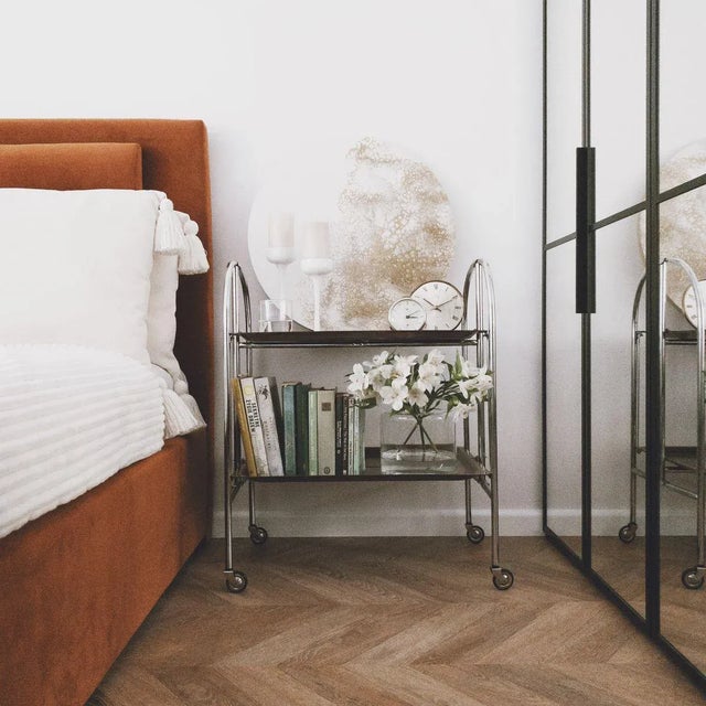 Mid-Century Modern Vintage Collapsible 34 Bar Cart / Drinks Trolley from Pressolit, 1970s For Sale - Image 3 of 12