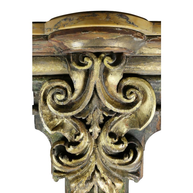 Italian Baroque Giltwood and Marble Wall Bracket For Sale - Image 4 of 7