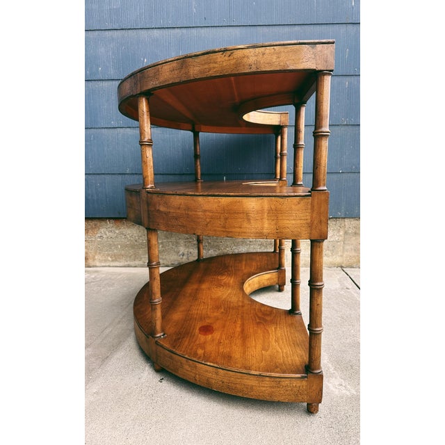 Baker Furniture Hollywood Regency Chinoiserie Faux Bamboo Bar Cart / Server on Castors For Sale In San Francisco - Image 6 of 12