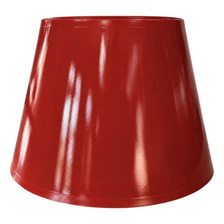 Drum Lacquered Lampshade With Gold Interior – Persimmon For Sale