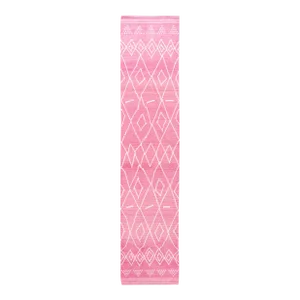 Contemporary Moroccan Style Handmade Pink Tribal Wool Runner