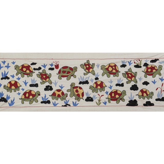 1960s Suzani Tortoise Design Table Runner For Sale - Image 5 of 9