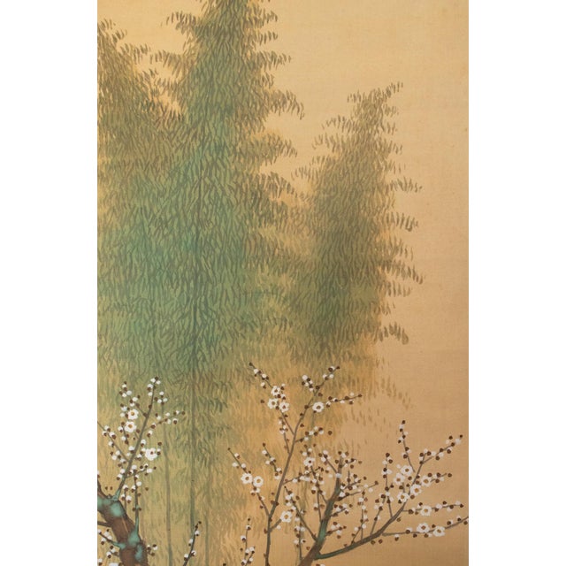 Tan "Sunrise and Moonrise" by Yamada Keichu, Meiji Japanese Paintings in Original Case, Set/2 For Sale - Image 8 of 18