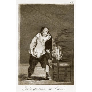 Y se le quema la casa - Original Etching by Francisco Goya - 1868 1868 For Sale