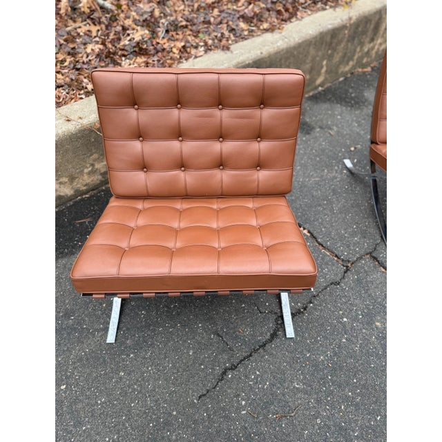 Authentic Knoll Barcelona Chairs – Set of Four Original Knoll Barcelona Chairs designed by Ludwig Mies van der Rohe —...