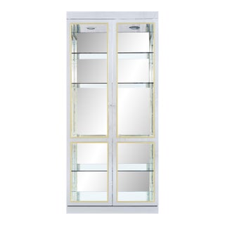 Vintage Chrome and Brass Vitrine / Display Cabinet, Mastercraft Style For Sale
