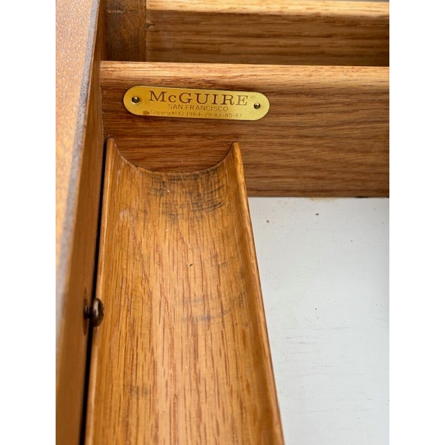 Wood 1960s McGuire Oak Desk For Sale - Image 7 of 15