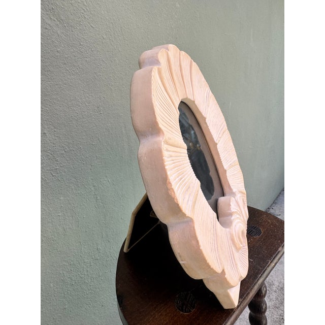 Art Deco Vintage Plaster Shell Mirror For Sale - Image 3 of 8
