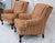 Queen Anne Jessica Charles Queen Anne Style Striped Wingback Chairs-a Pair For Sale - Image 3 of 9