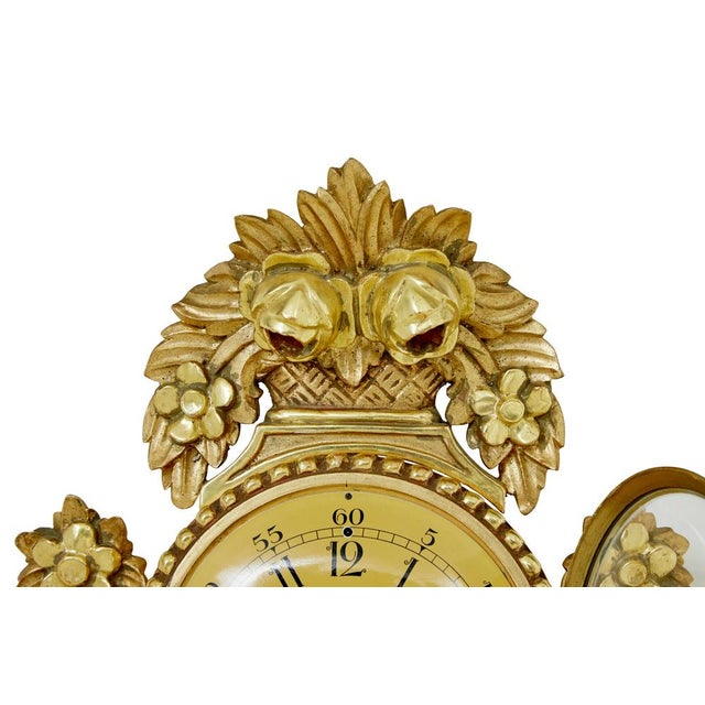 20th Century Rococo Revival Gilt Carved Clock from Westerstrand, 1950s For Sale - Image 4 of 6
