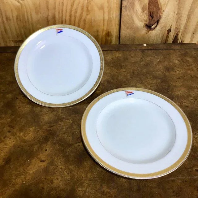 1900 - 1909 Cauldon First Class Steamship or Yacht Dessert Plates - Set of 12 For Sale - Image 5 of 9