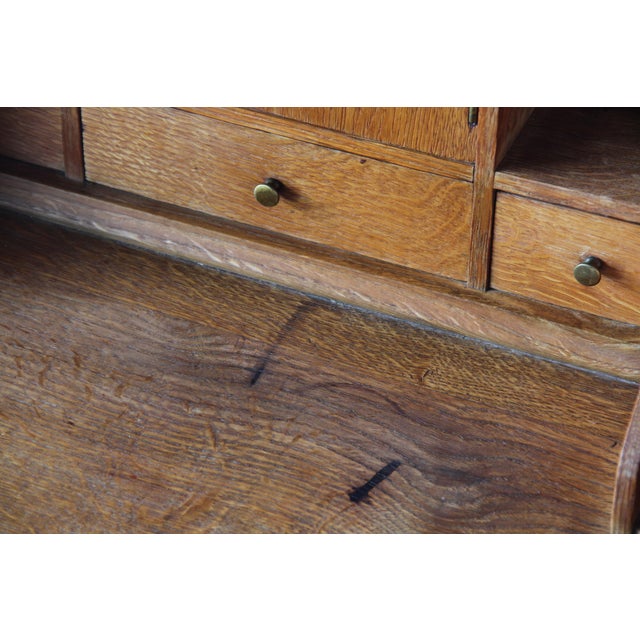 Vintage Oak Fold Down Secretaire, 1960s For Sale - Image 14 of 18