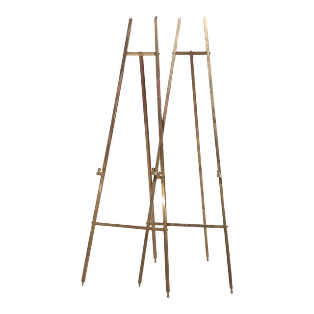 Pair of Vintage Brass Art Display Easels 20thC For Sale