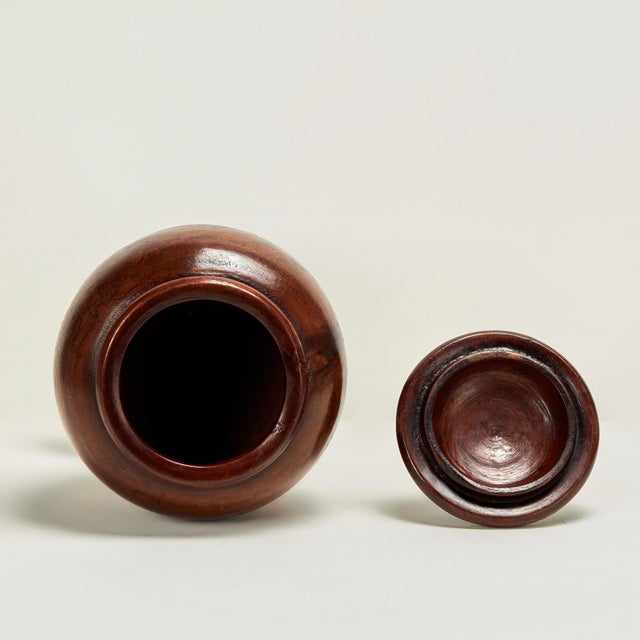 Wood Vintage Turned Wood Lidded Urn For Sale - Image 7 of 10