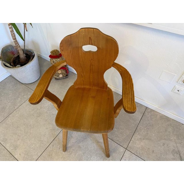 Rustic Farmhouse Armchair in Wood For Sale - Image 10 of 17