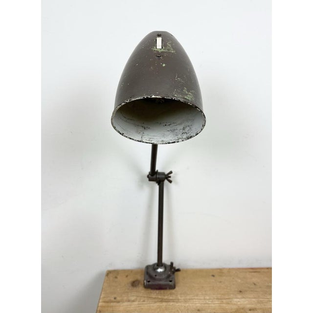 Industrial Brown Workshop Table Lamp, 1960s For Sale - Image 18 of 18