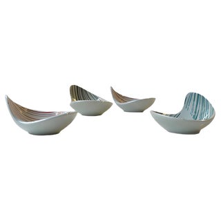 Miniature Ceramic Kidney-Shaped Bowls from Nymolle, Denmark, 1960s, Set of 4 For Sale