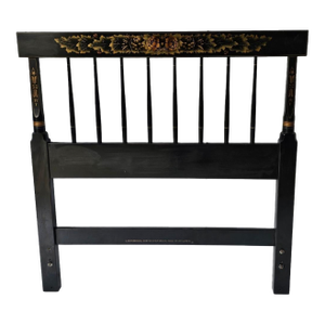 Mid-20th Century Hitchcock Ebonized and Decorated Twin Size Headboard