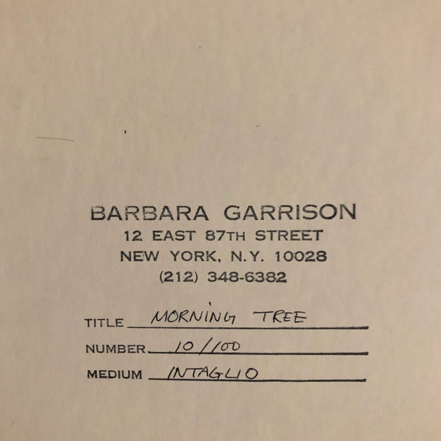 Original Vintage Barbara Garrison Etching “Morning Tree