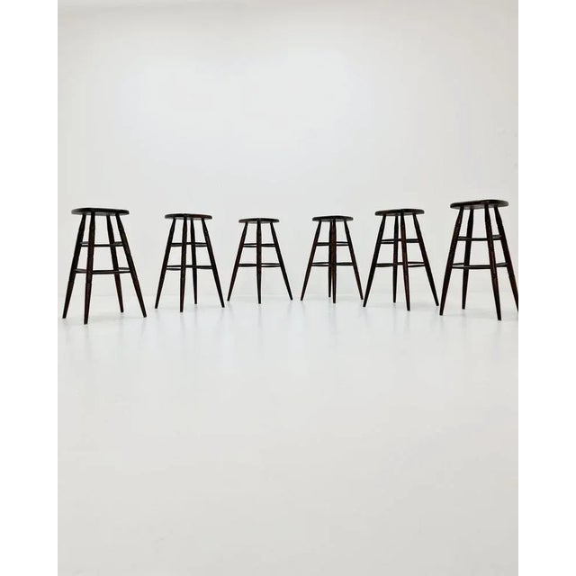 Mid-Century Modern German Bar Stool in Wood, 1950s For Sale - Image 11 of 11