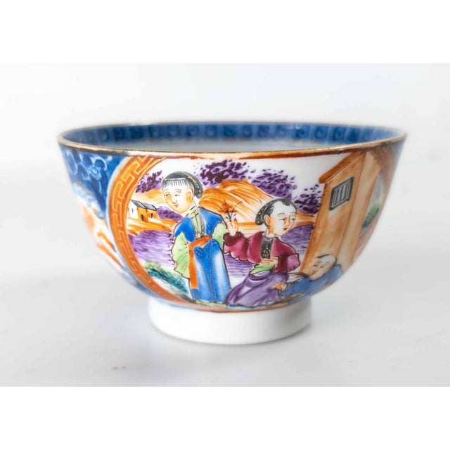 19th Century Chinese Export Rose Mandarin Palette Teacup and Saucer For Sale - Image 10 of 18