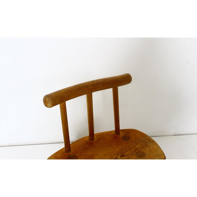 Swedish Stool in Pith Pine, 1975 For Sale - Image 14 of 16