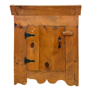 Mid 20th Century Primitive Rustic Planter Box Cabinet Vintage Farmhouse Wood Decor Iron Hinges