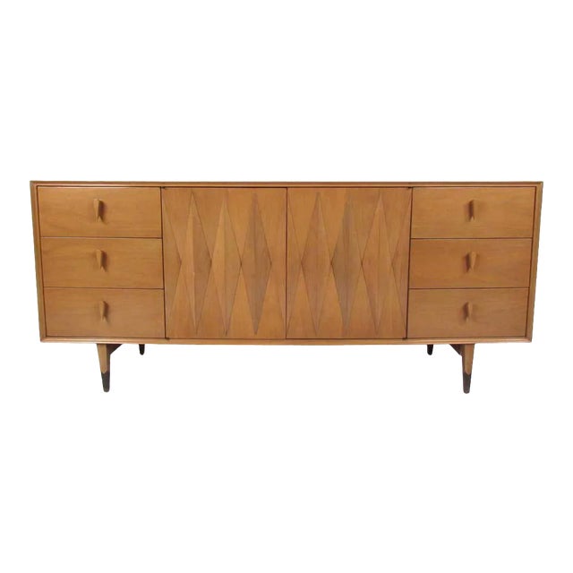 Mid-Century Modern Diamond Front Dresser by Albert Parvin For Sale