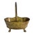 Vintage Hammered Brass Coal Scuttle or Ash Bucket With Paw Feet Made in Spain For Sale