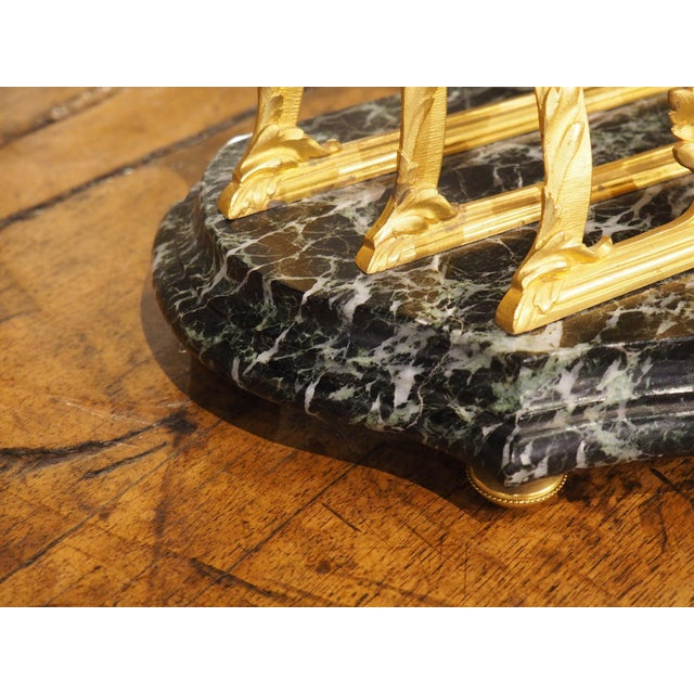A Small French Louis XV Style Carved Marble and Gilt Bronze Letter Carrier, 20th C. For Sale - Image 12 of 18
