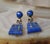 Late 20th Century Vintage Escorcia Sterling Silver Lapis Inlaid Dangle Post Earrings, A Pair For Sale - Image 5 of 17