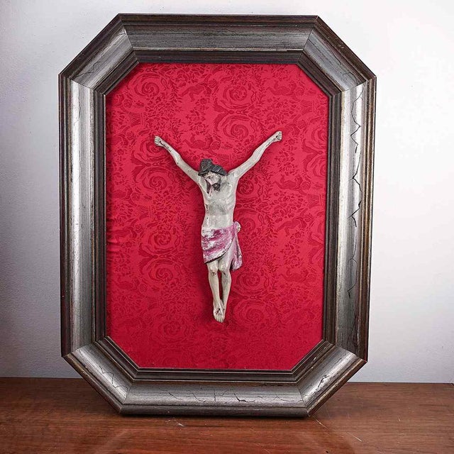 Wooden Christ with Frame, 1800s For Sale - Image 6 of 6