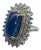 Bochic "Orient" Natural Diamond & Tanzanite Cocktail Ring Set 18K Gold & Silver For Sale