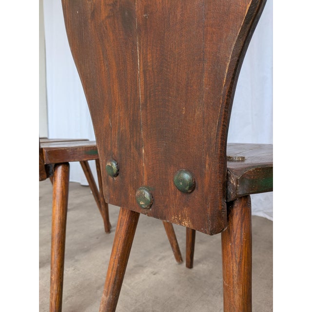 Vintage Brutalist Wooden Dining Chairs, 1970s, Set of 6 For Sale - Image 18 of 18