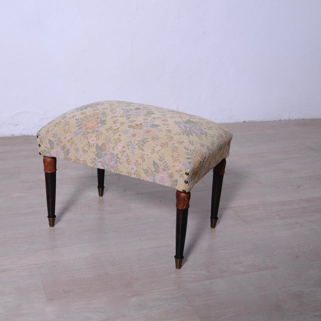 Vintage Italian Lounge Chairs and Ottoman, 1950s, Set of 3 For Sale - Image 10 of 15